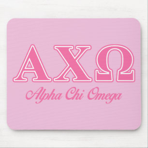 Alphi Chi Omega roze letters Muismat