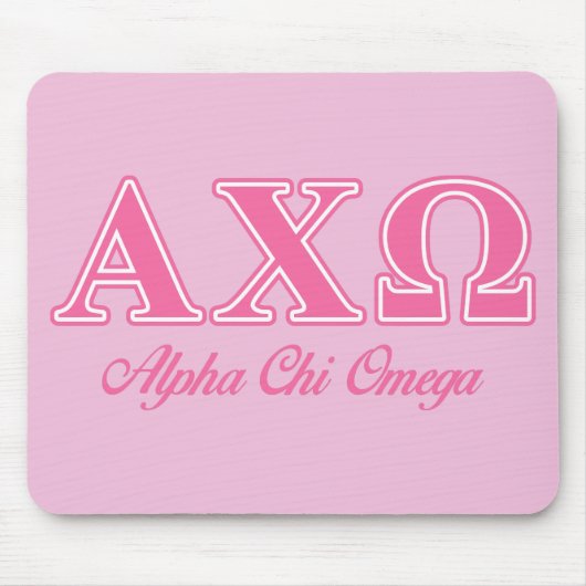 Alphi Chi Omega roze letters Muismat (Voorkant)