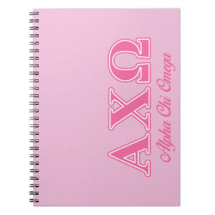 Alphi Chi Omega roze letters Notitieboek