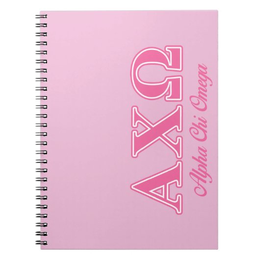 Alphi Chi Omega roze letters Notitieboek (Voorkant)