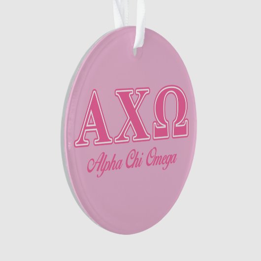 Alphi Chi Omega roze letters Ornament (voorkant)