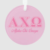 Alphi Chi Omega roze letters Ornament (achterkant)