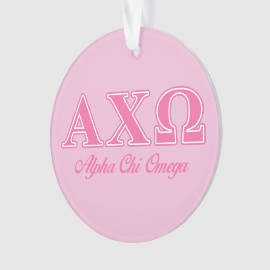 Alphi Chi Omega roze letters Ornament (voorkant)