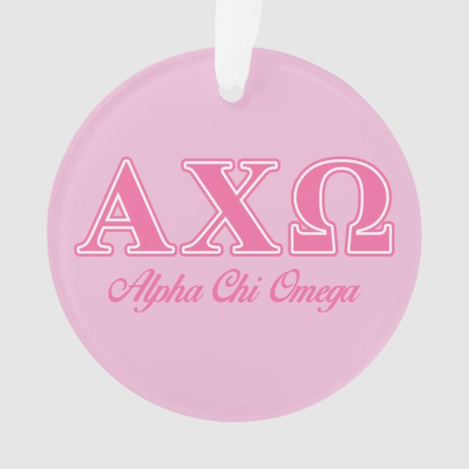 Alphi Chi Omega roze letters Ornament (voorkant)