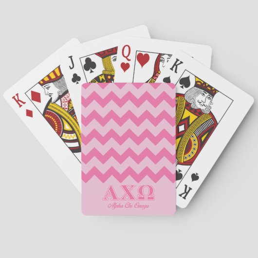 Alphi Chi Omega roze letters Pokerkaarten (Achterkant)