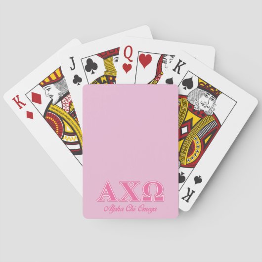 Alphi Chi Omega roze letters Pokerkaarten (Achterkant)