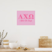Alphi Chi Omega roze letters Poster (Keuken)