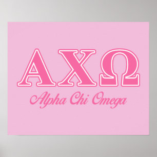 Alphi Chi Omega roze letters Poster