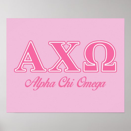 Alphi Chi Omega roze letters Poster (Voorkant)
