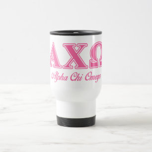 Alphi Chi Omega roze letters Reisbeker