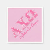 Alphi Chi Omega roze letters Servetten (Voorkant)