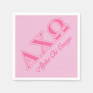 Alphi Chi Omega roze letters Servetten