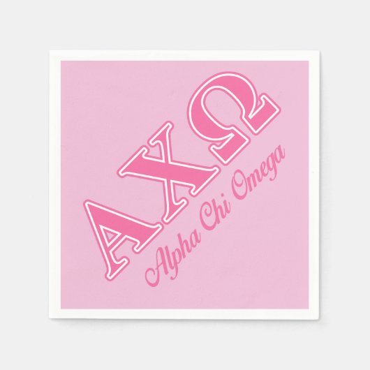 Alphi Chi Omega roze letters Servetten (Voorkant)