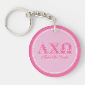 Alphi Chi Omega roze letters Sleutelhanger (Voorkant)