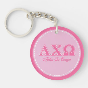 Alphi Chi Omega roze letters Sleutelhanger