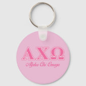 Alphi Chi Omega roze letters Sleutelhanger (Voorkant)