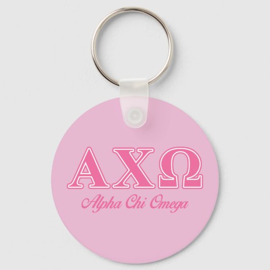 Alphi Chi Omega roze letters Sleutelhanger (Voorkant)