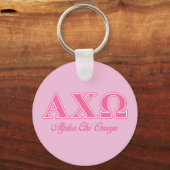 Alphi Chi Omega roze letters Sleutelhanger (Voorkant)