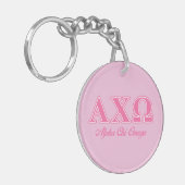 Alphi Chi Omega roze letters Sleutelhanger (Voorkant Links)