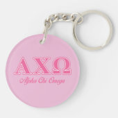 Alphi Chi Omega roze letters Sleutelhanger (Achterkant)