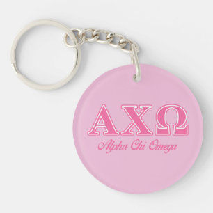 Alphi Chi Omega roze letters Sleutelhanger
