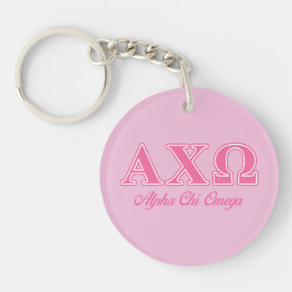 Alphi Chi Omega Roze Letters Sleutelhanger