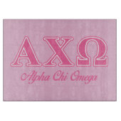 Alphi Chi Omega roze letters Snijplank (Voorkant)