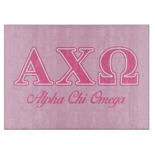 Alphi Chi Omega roze letters Snijplank (Voorkant)