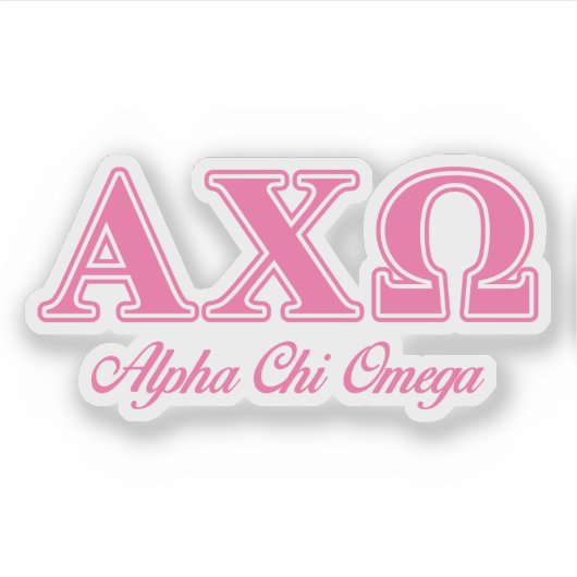 Alphi Chi Omega roze letters Sticker (Voorkant)