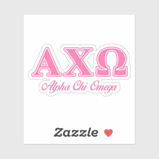 Alphi Chi Omega roze letters Sticker (Vel)
