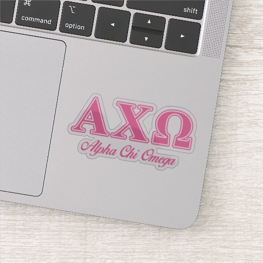 Alphi Chi Omega roze letters Sticker (Detail)