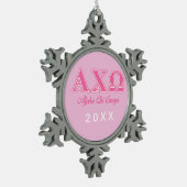 Alphi Chi Omega roze letters Tin Sneeuwvlok Ornament (Links)