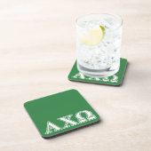 Alphi Chi Omega White en Green Letters Bier Onderzetter (Rechterzijde)
