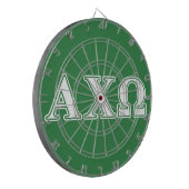 Alphi Chi Omega White en Green Letters Dartbord (Voorkant Links)