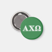 Alphi Chi Omega White en Green Letters Magneet (Voorkant / Achterkant)