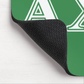 Alphi Chi Omega White en Green Letters Muismat (Hoek)