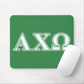 Alphi Chi Omega White en Green Letters Muismat (Met muis)
