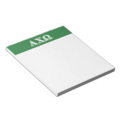 Alphi Chi Omega White en Green Letters Notitieblok (Schuin)