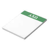Alphi Chi Omega White en Green Letters Notitieblok (Linkerzijde)