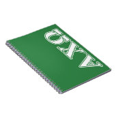 Alphi Chi Omega White en Green Letters Notitieboek (Rechterzijde)
