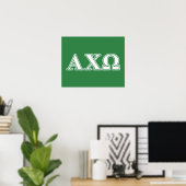 Alphi Chi Omega White en Green Letters Poster (Thuiskantoor)