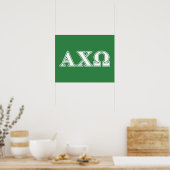 Alphi Chi Omega White en Green Letters Poster (Keuken)