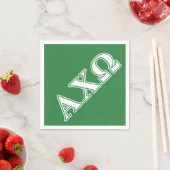 Alphi Chi Omega White en Green Letters Servetten (Insitu)