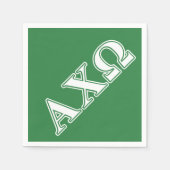 Alphi Chi Omega White en Green Letters Servetten (Voorkant)