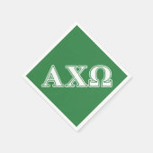 Alphi Chi Omega White en Green Letters Servetten (Hoek)