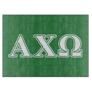 Alphi Chi Omega White en Green Letters Snijplank