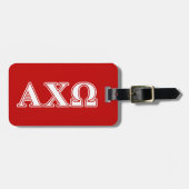 Alphi Chi Omega White en Red Letters Bagagelabel (Voorkant horizontaal)