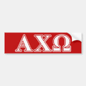 Alphi Chi Omega White en Red Letters Bumpersticker (Voorkant)