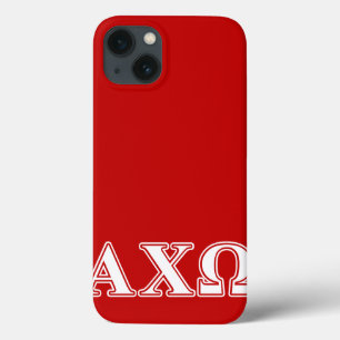 Alphi Chi Omega White en Red Letters Case-Mate iPhone Case
