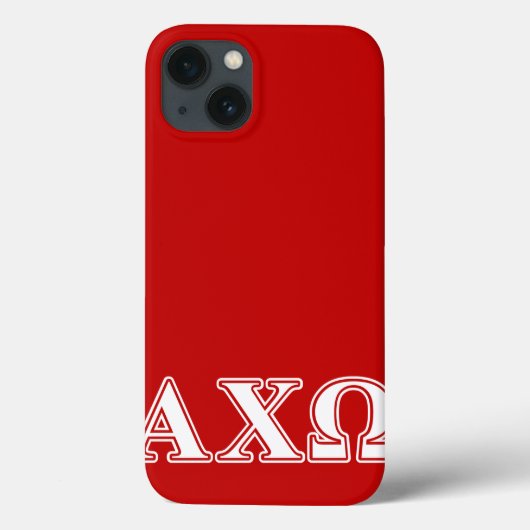 Alphi Chi Omega White en Red Letters Case-Mate iPhone Case (Achterkant)